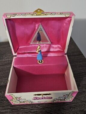 Barbie Pink Musical Jewelry Box with Blue Figurine